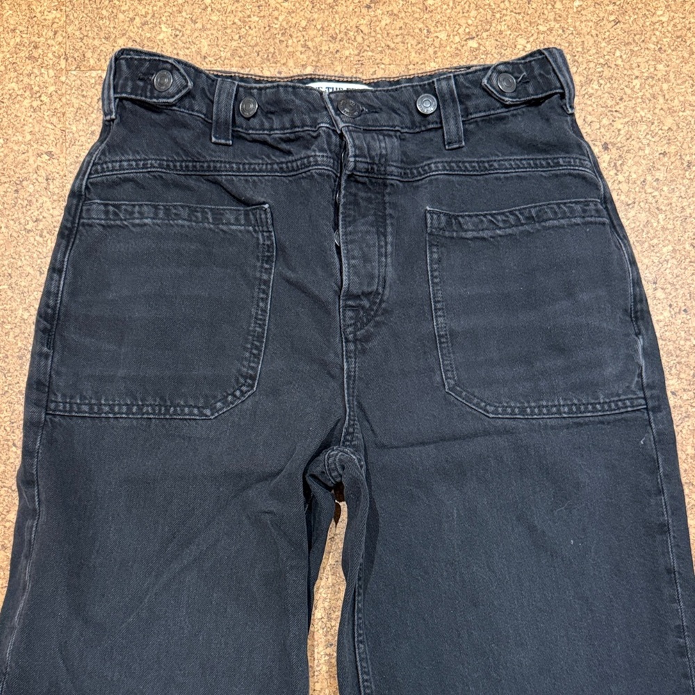 Free People Black High-Rise Wide Leg Jeans - Picture 2 of 5